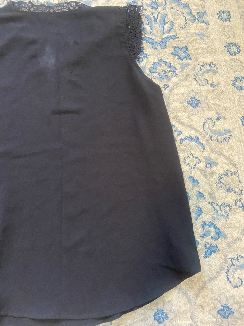 ✨5 for $15✨ Lace Trim Sleeveless Top - Black - Picture 6 of 6